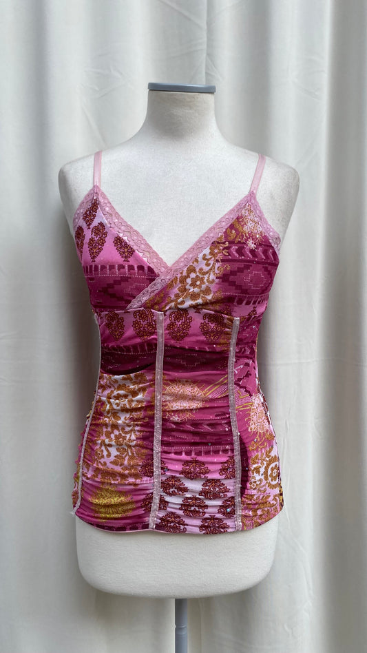 Y2k pattern cami top