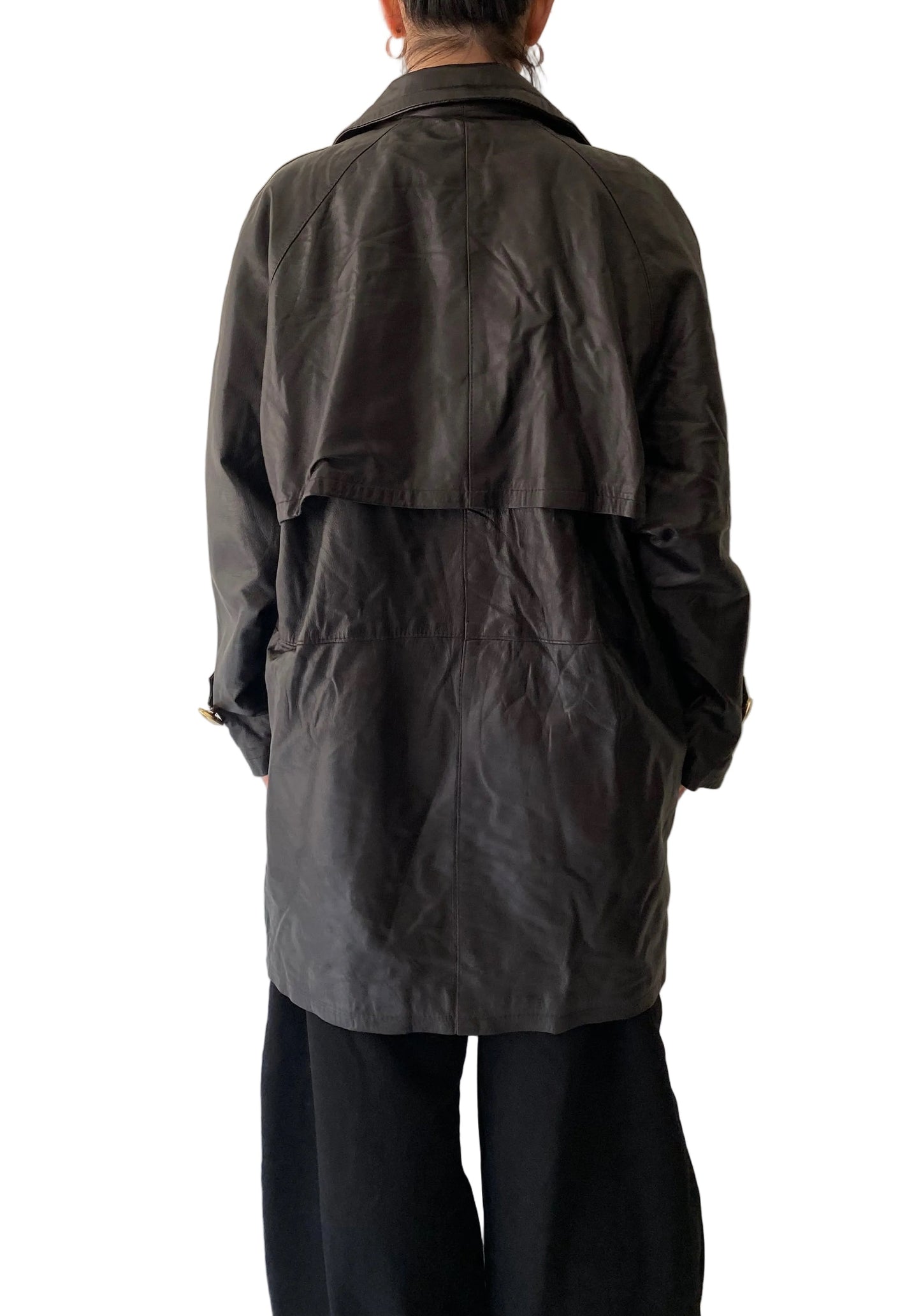 Vintage brown leather coat