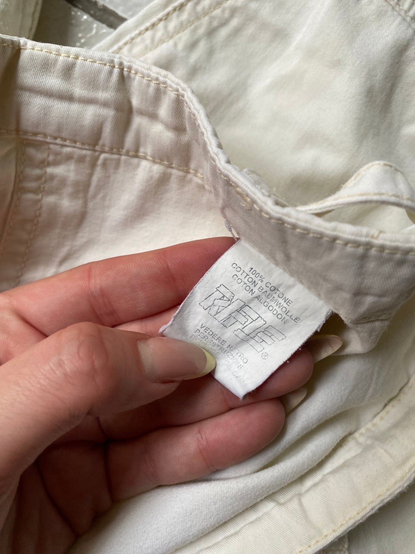 Cream Rifle cotton pants