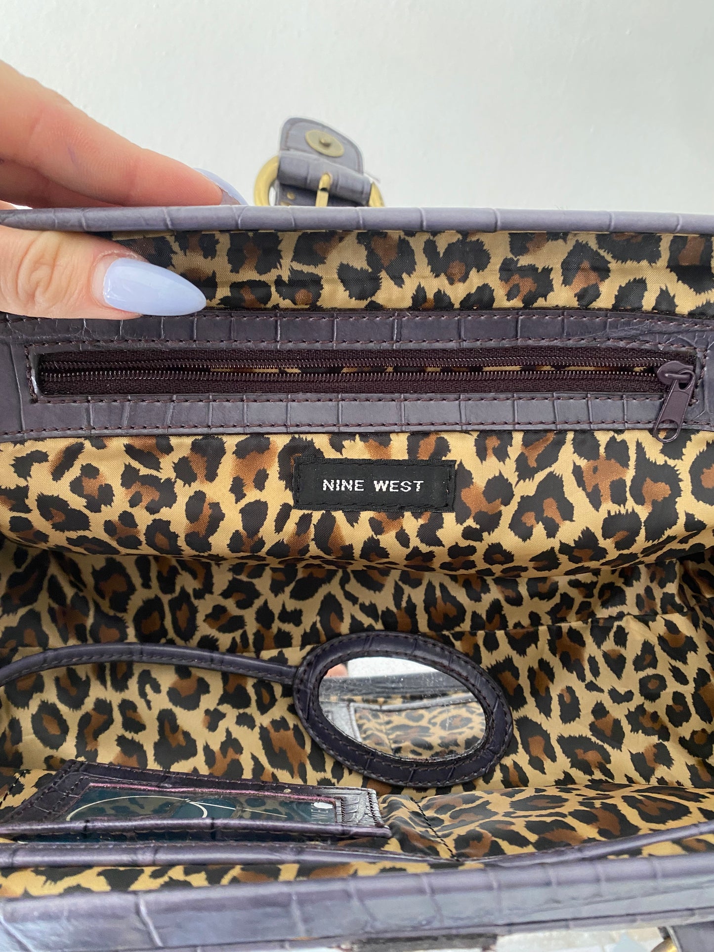 Nine West Croco Purple leather bag