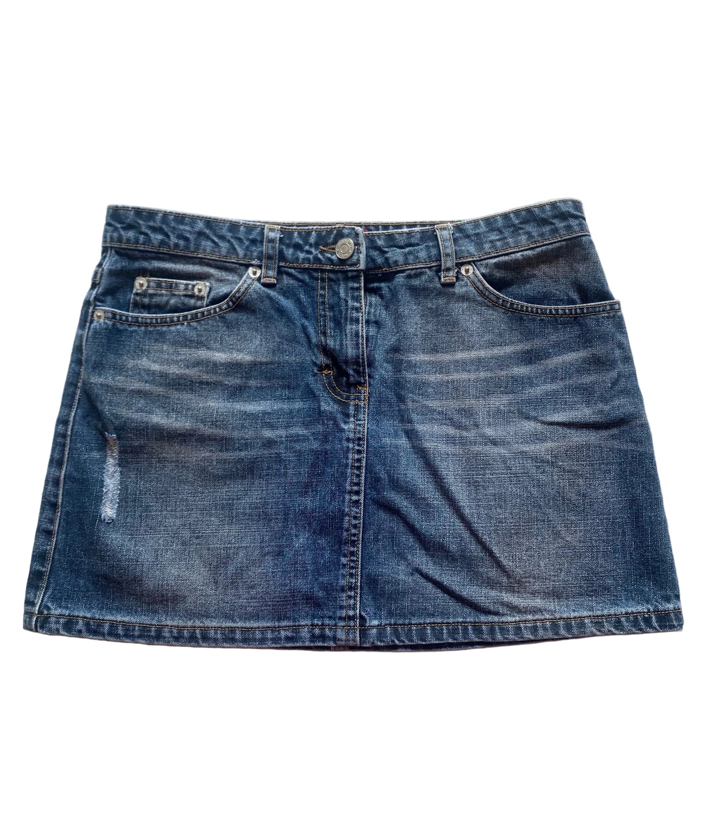 Y2K denim mini skirt