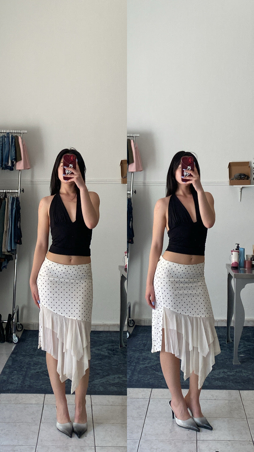 Personal polka asymmetrical skirt