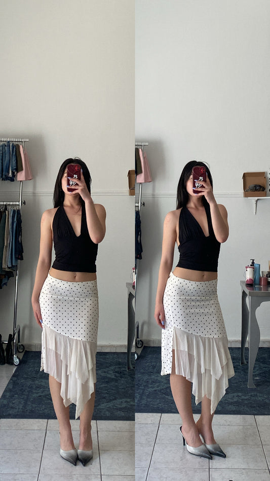 Personal polka asymmetrical skirt