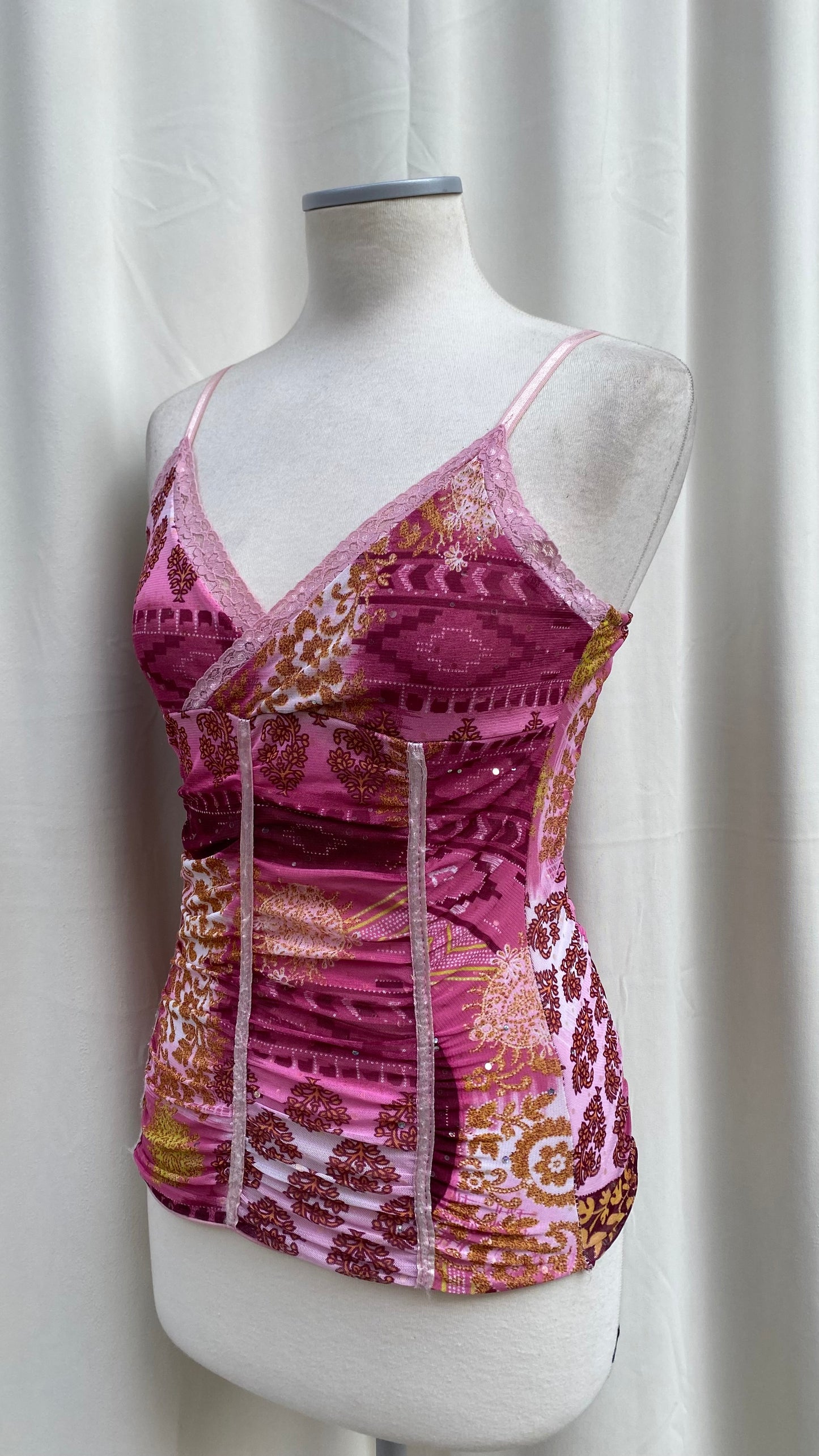 Y2k pattern cami top