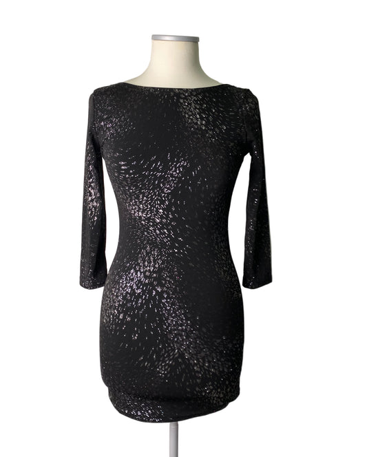 Sparkly mini dress with open back