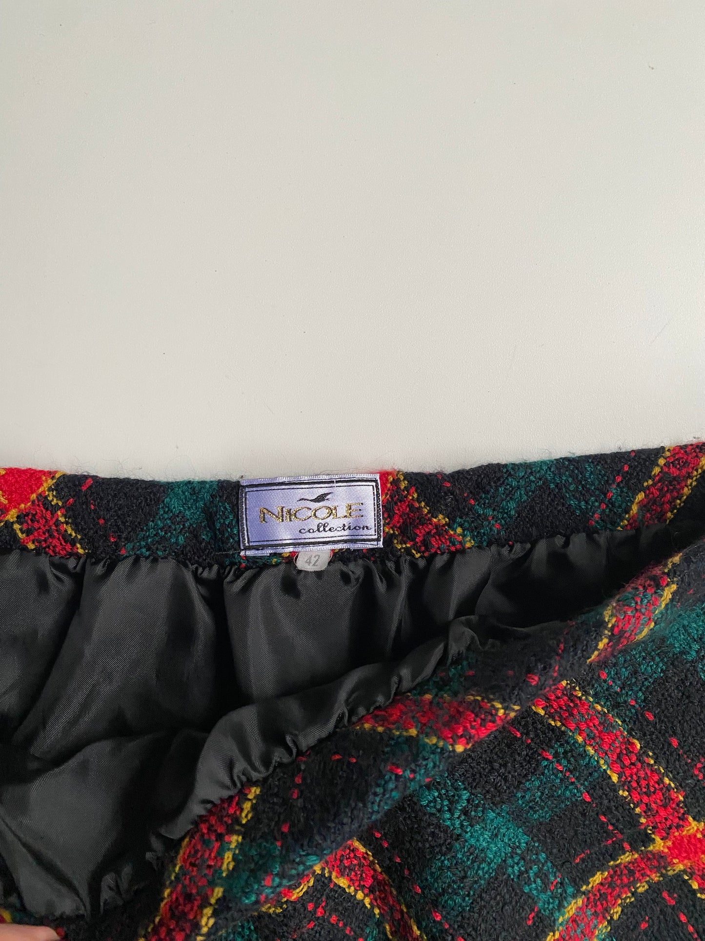 Vintage plaid midi skirt