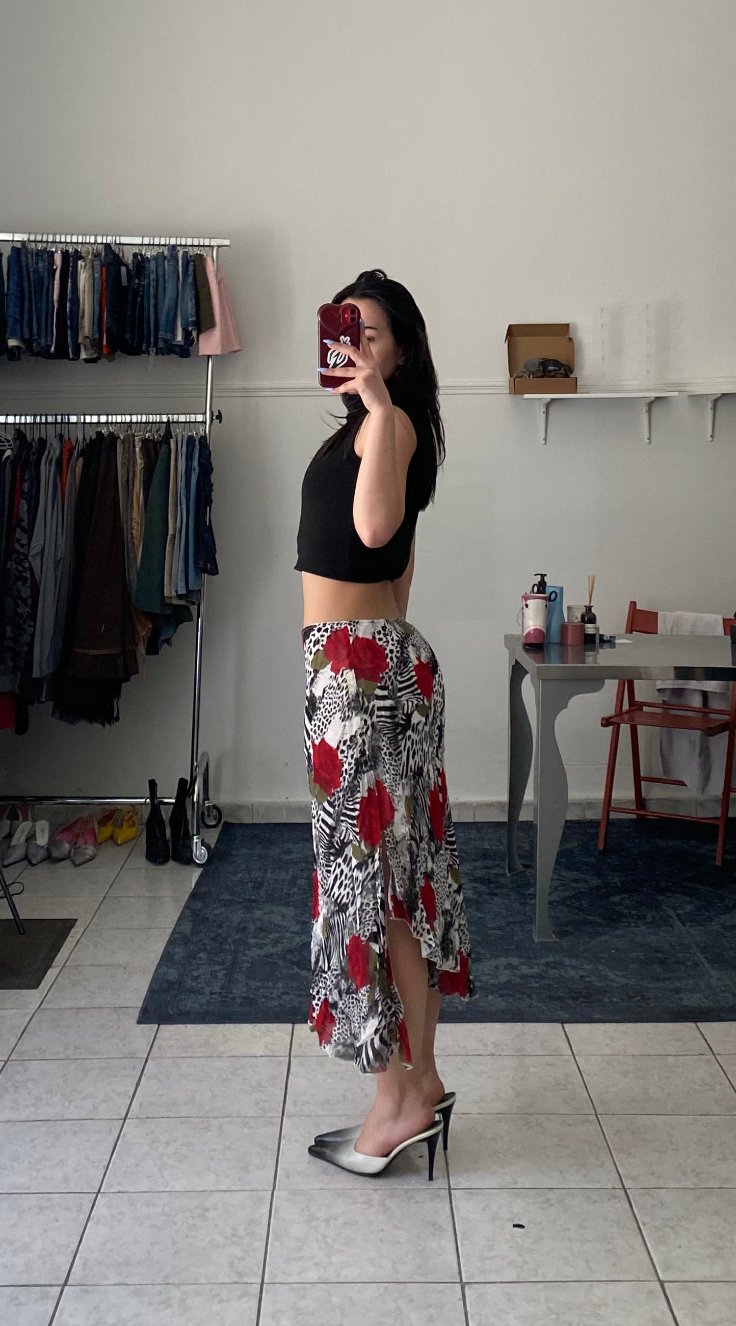 Deadstock animal print skirt