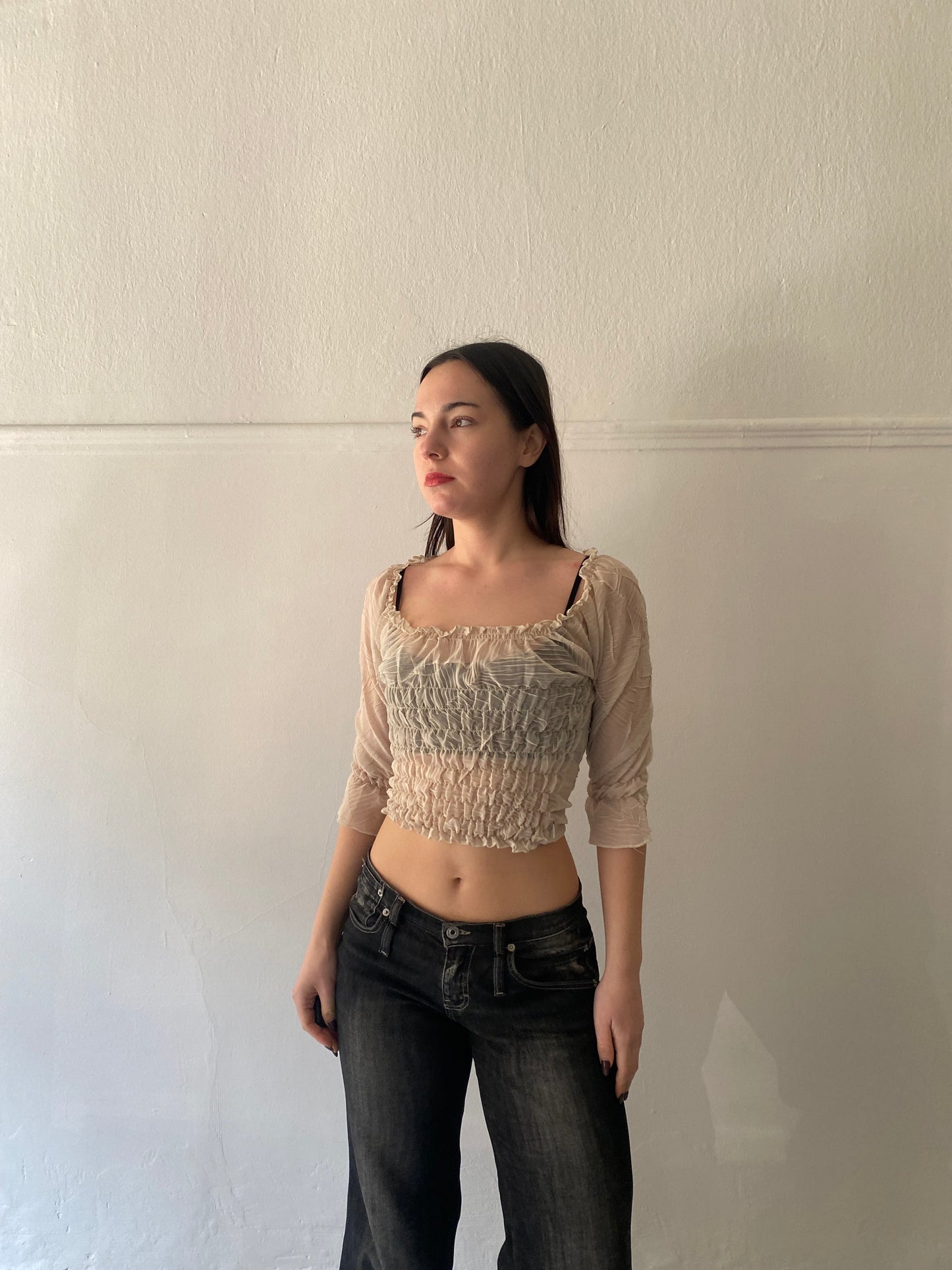 Vintage See through beige top