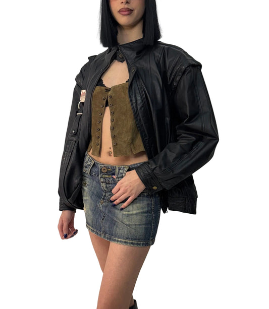 Vintage leather Bomber / Vest