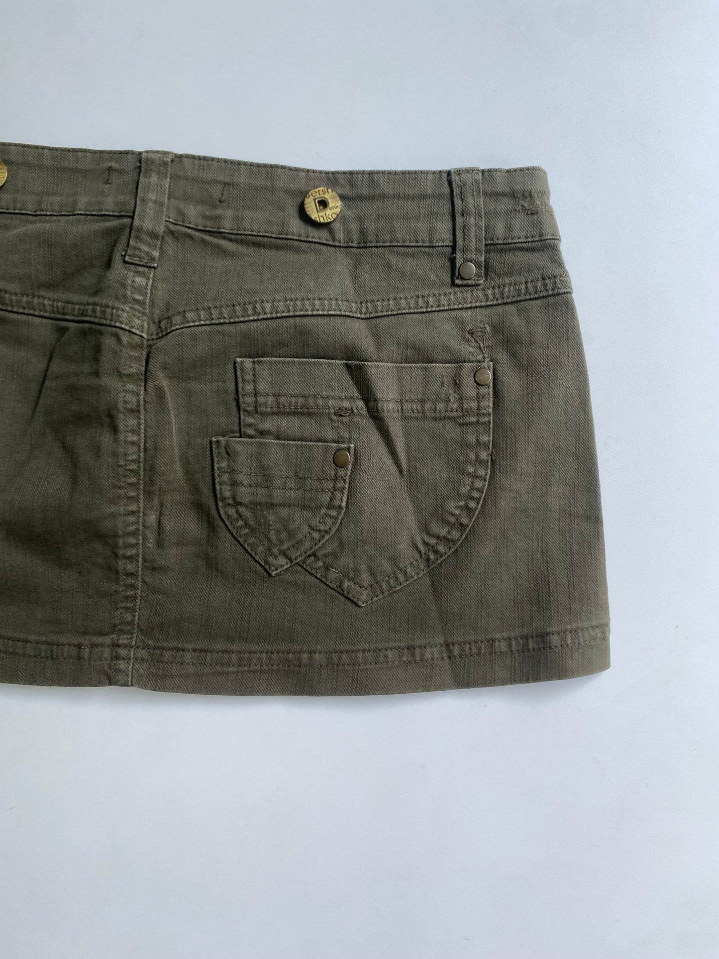 Y2k khaki micro mini skirt