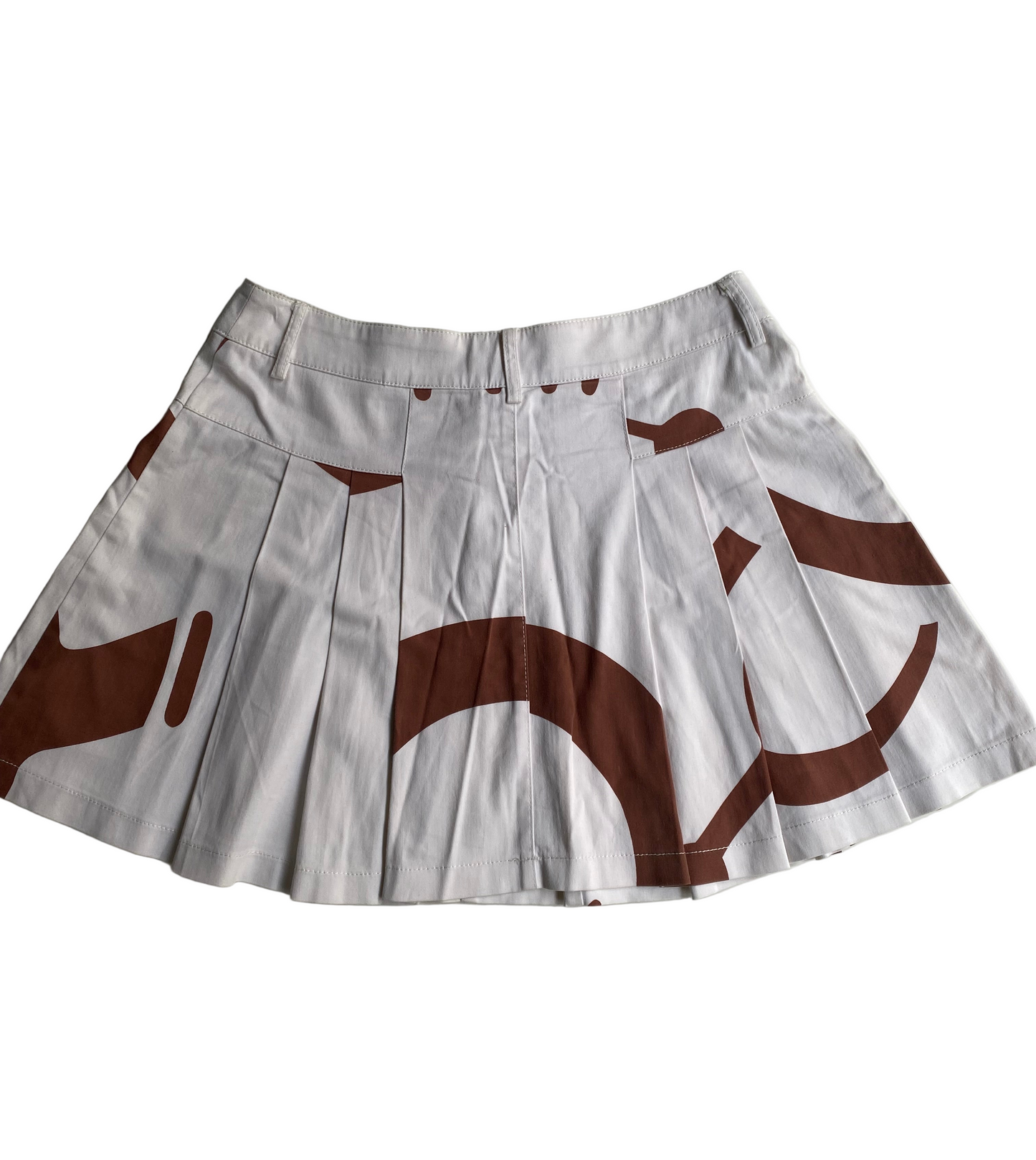 White pleated mini skirt