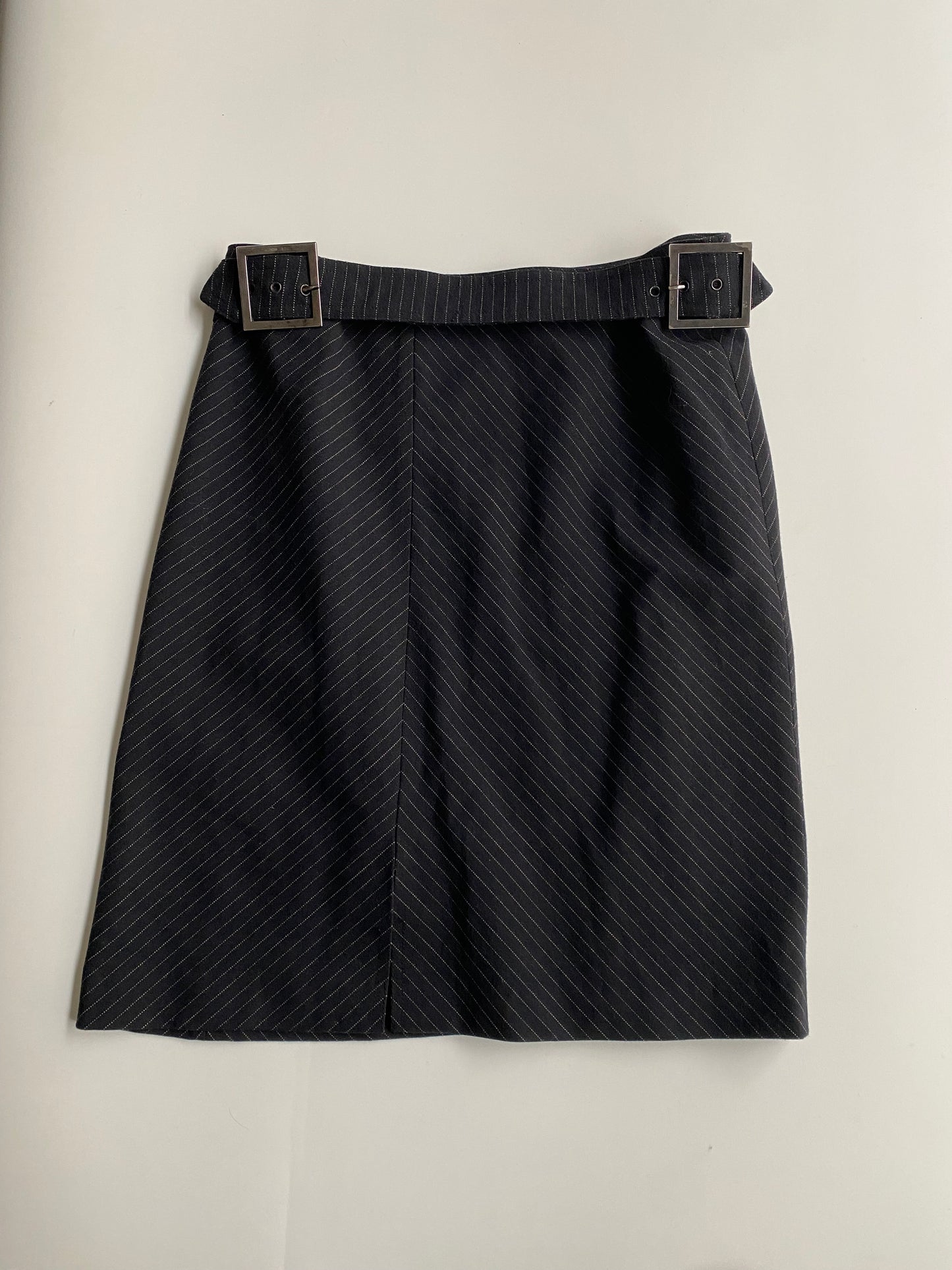 Office siren striped midi skirt