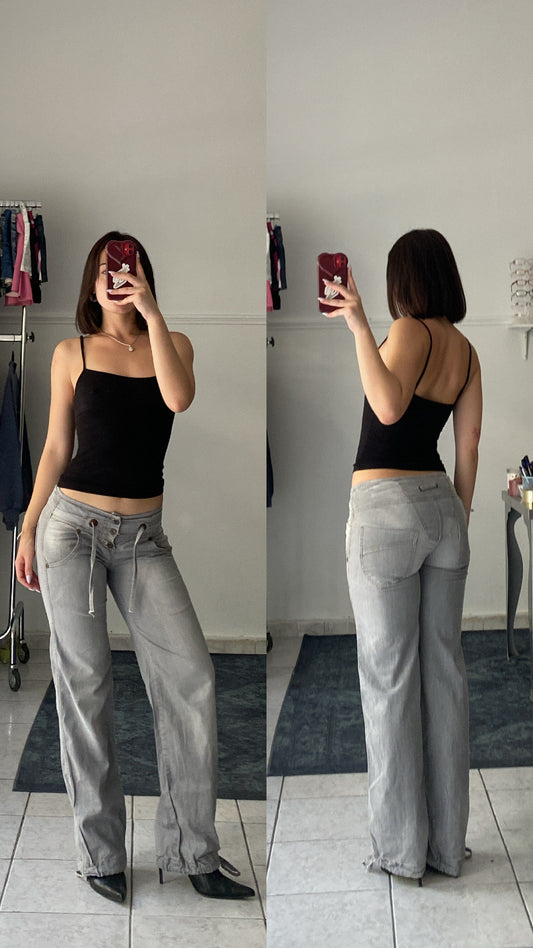 Vintage low rise denim cargo pants