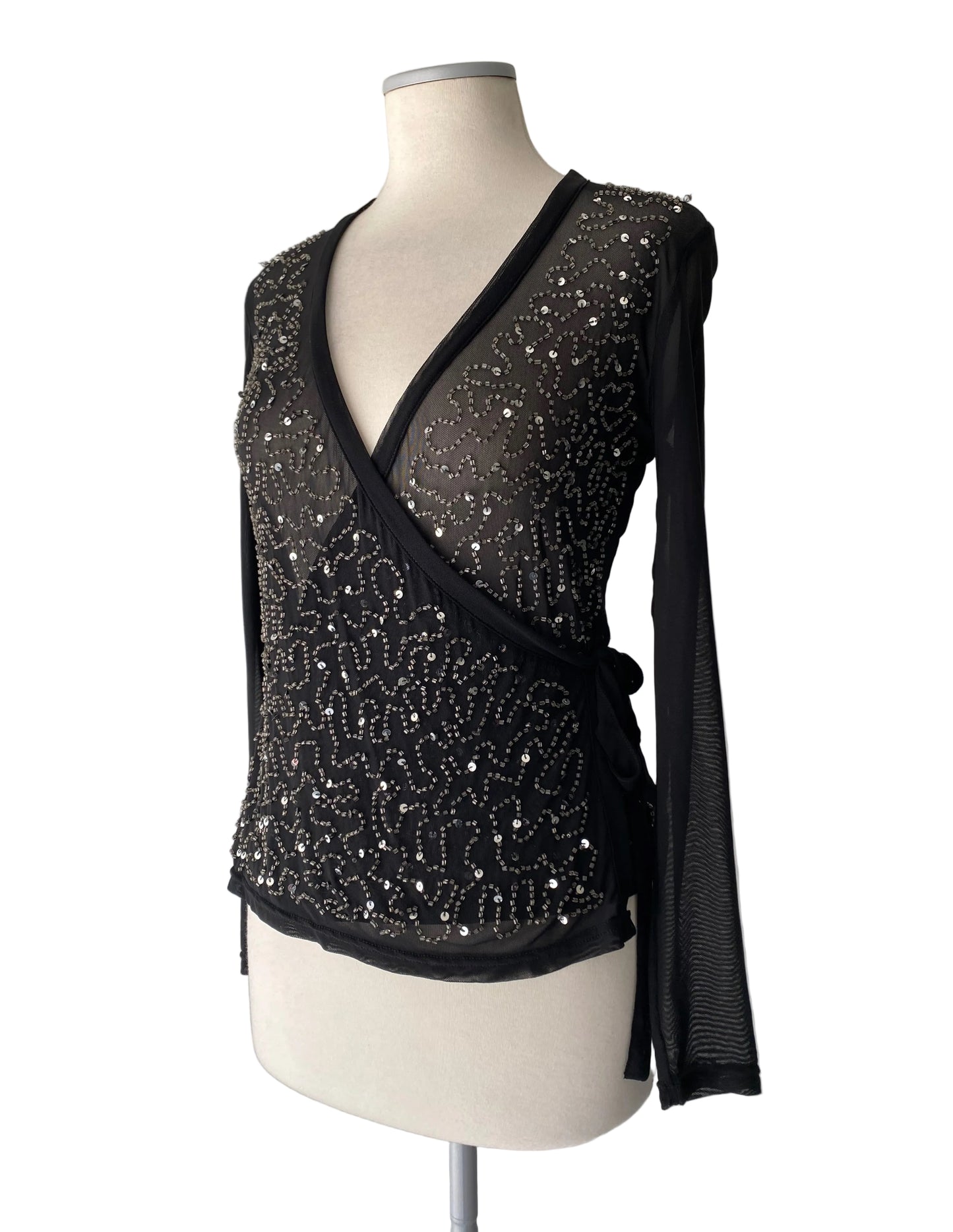 Vintage sequin see through top