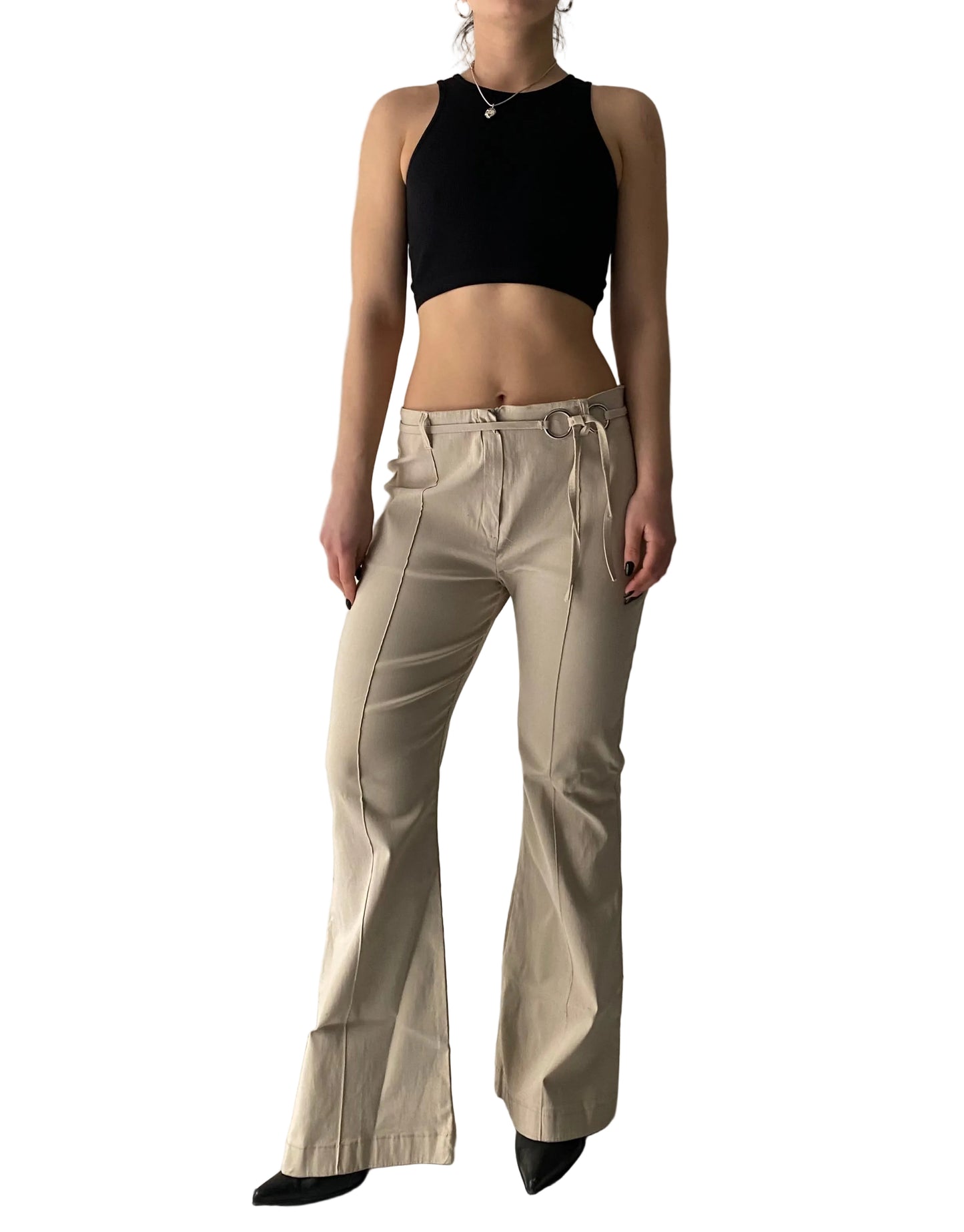 Vintage cream flare pants