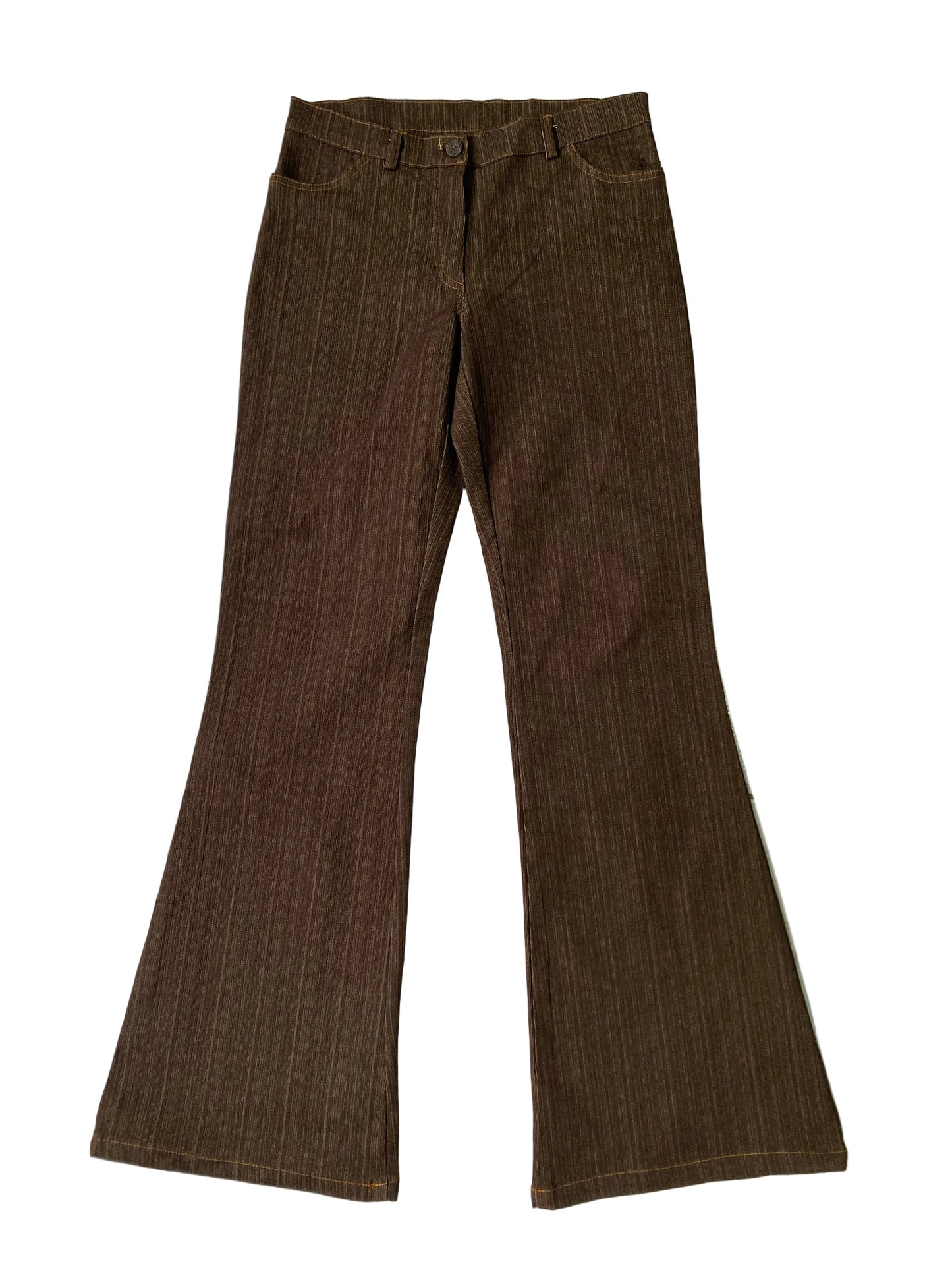 Brown stretchy flare pants