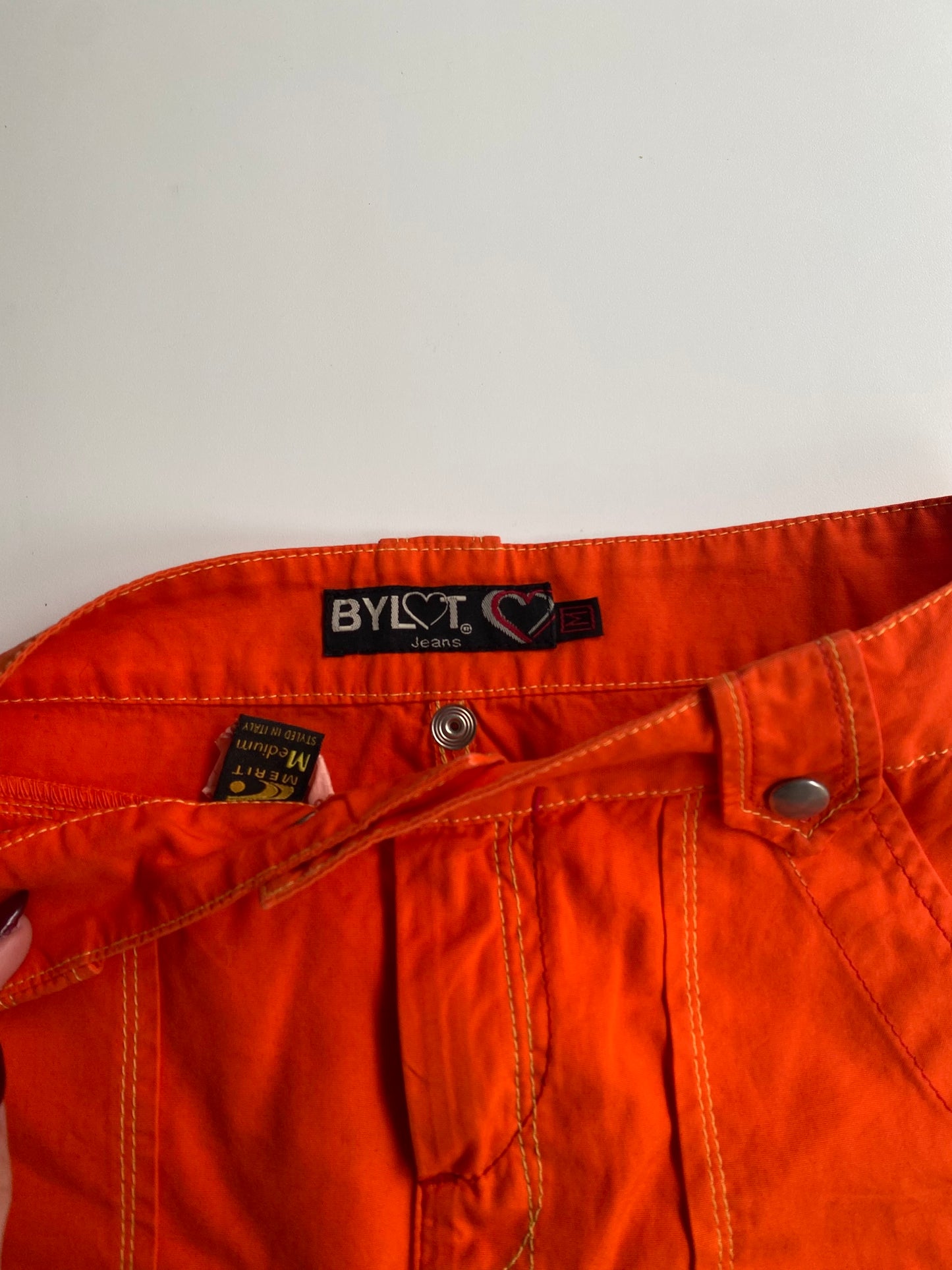 Deadstock Bylot orange mini skirt