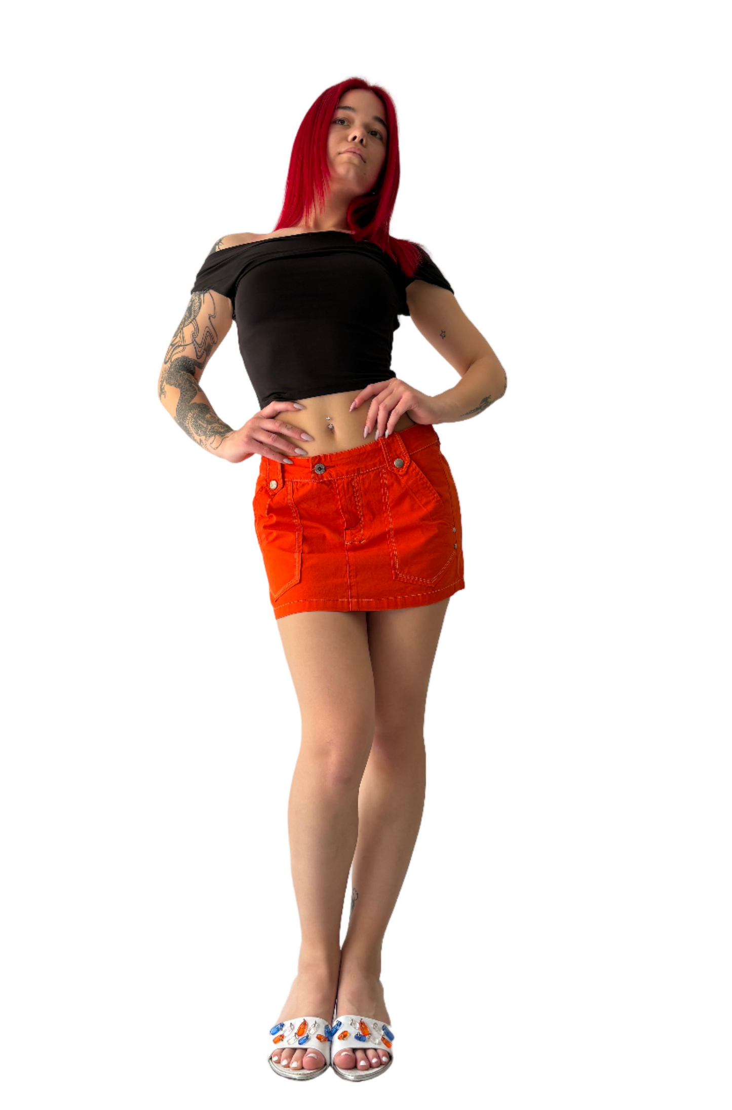 Deadstock Bylot orange mini skirt