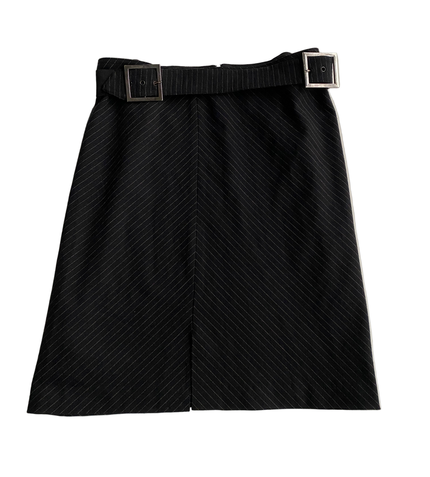 Office siren striped midi skirt