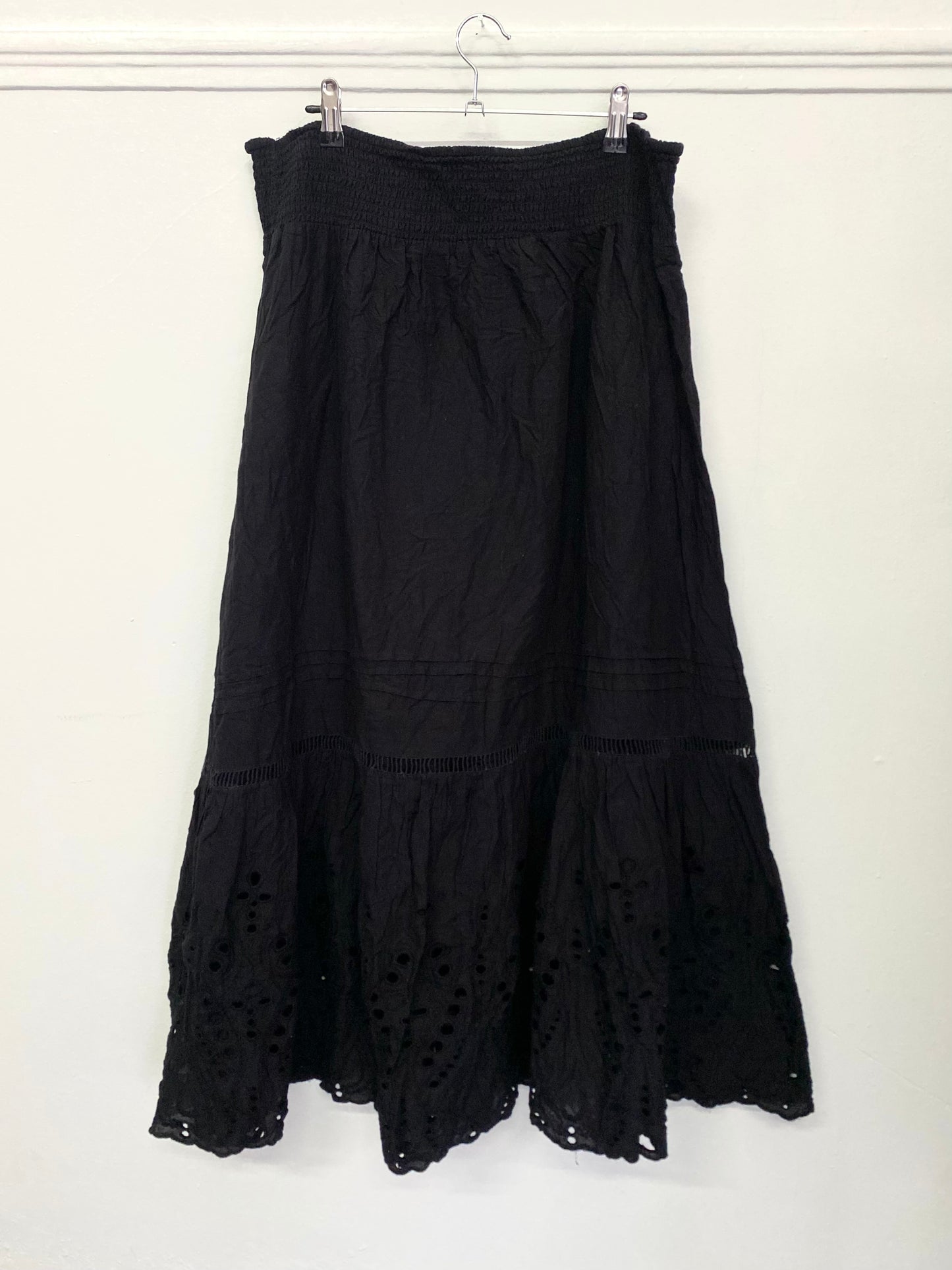 Vintage black maxi cotton skirt