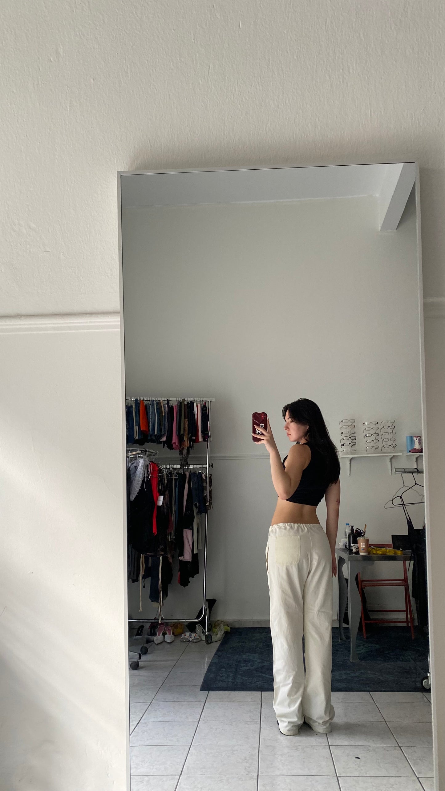 Cream Rifle cotton pants
