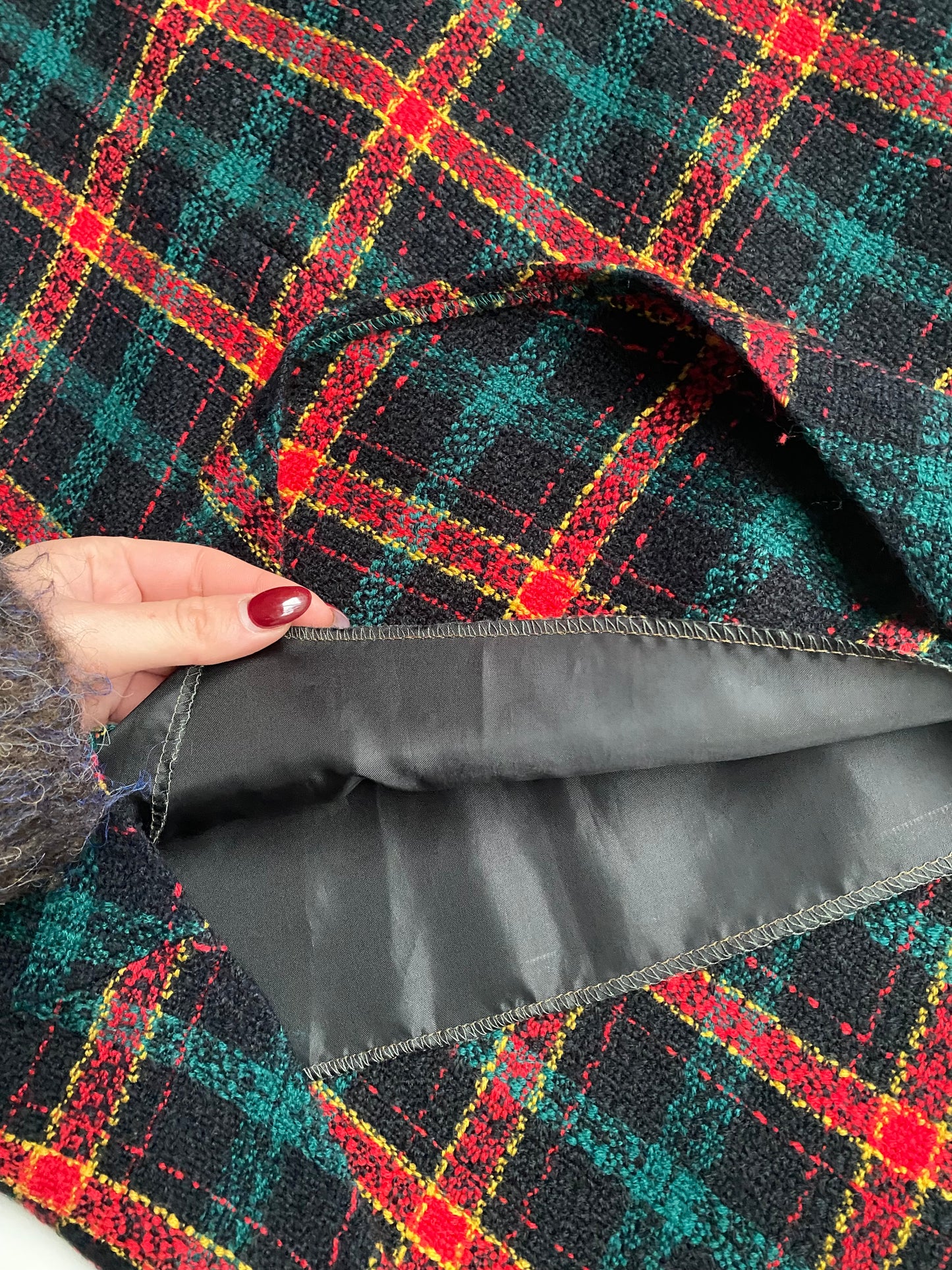 Vintage plaid midi skirt