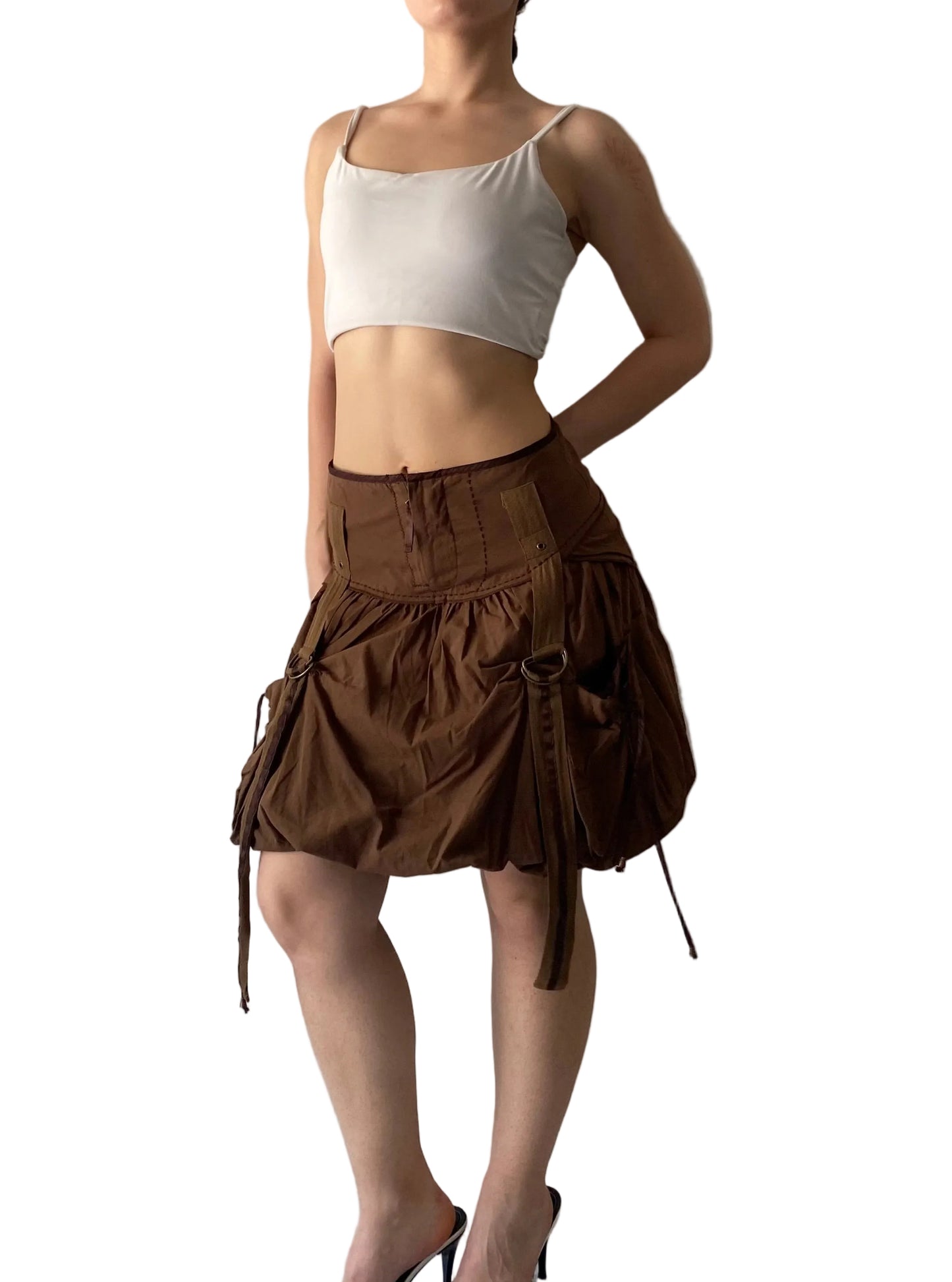 Deadstock balloon brown skirt