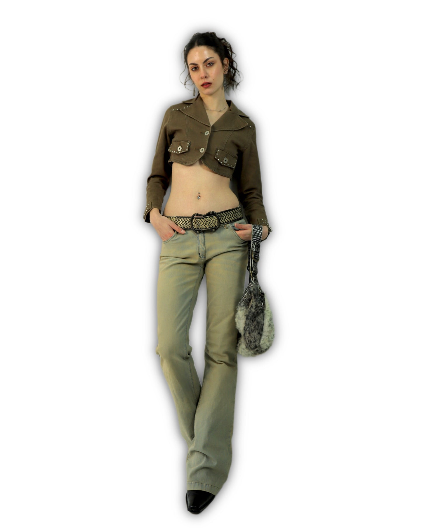 Miss denim washed flare pants