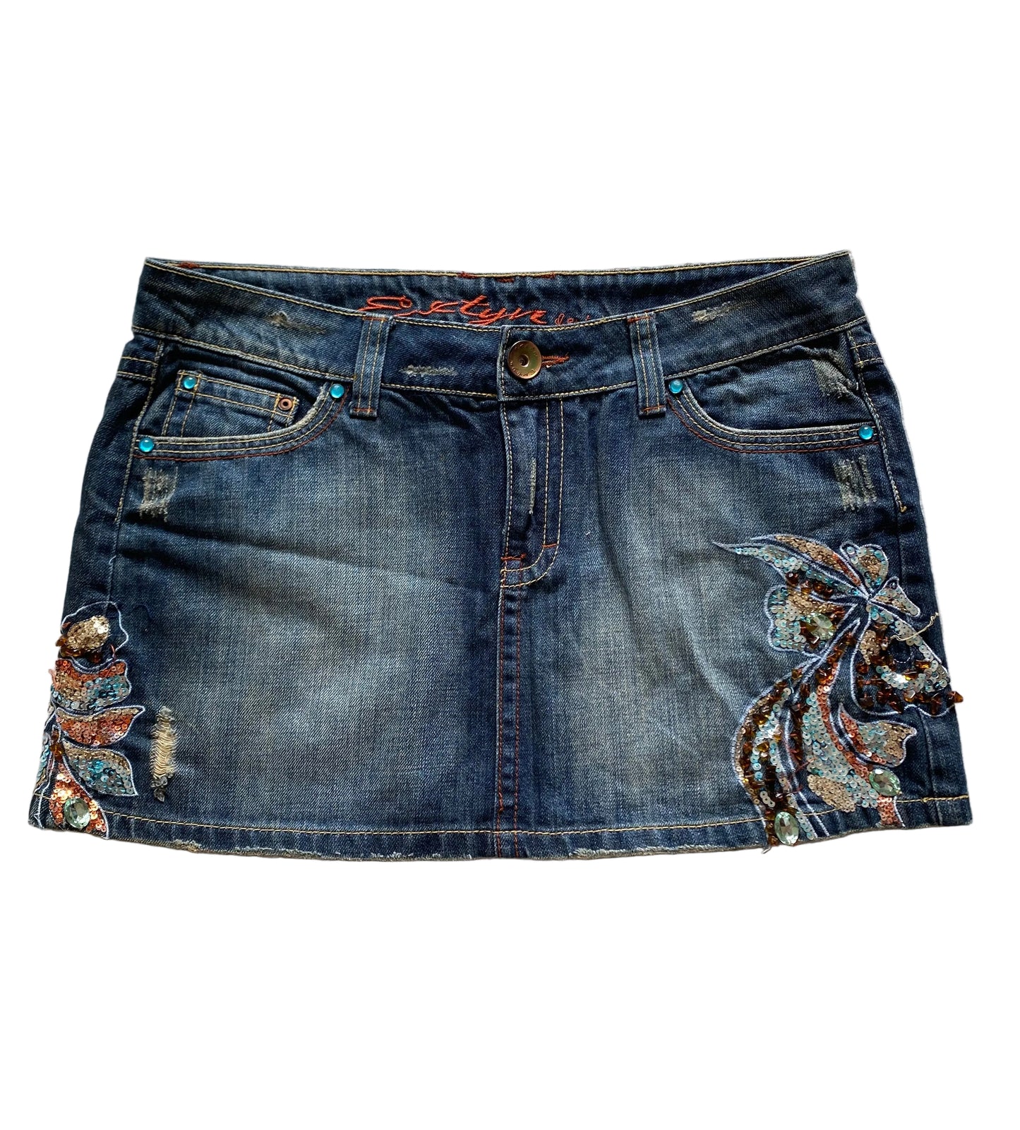 Y2k sequin mini skirt