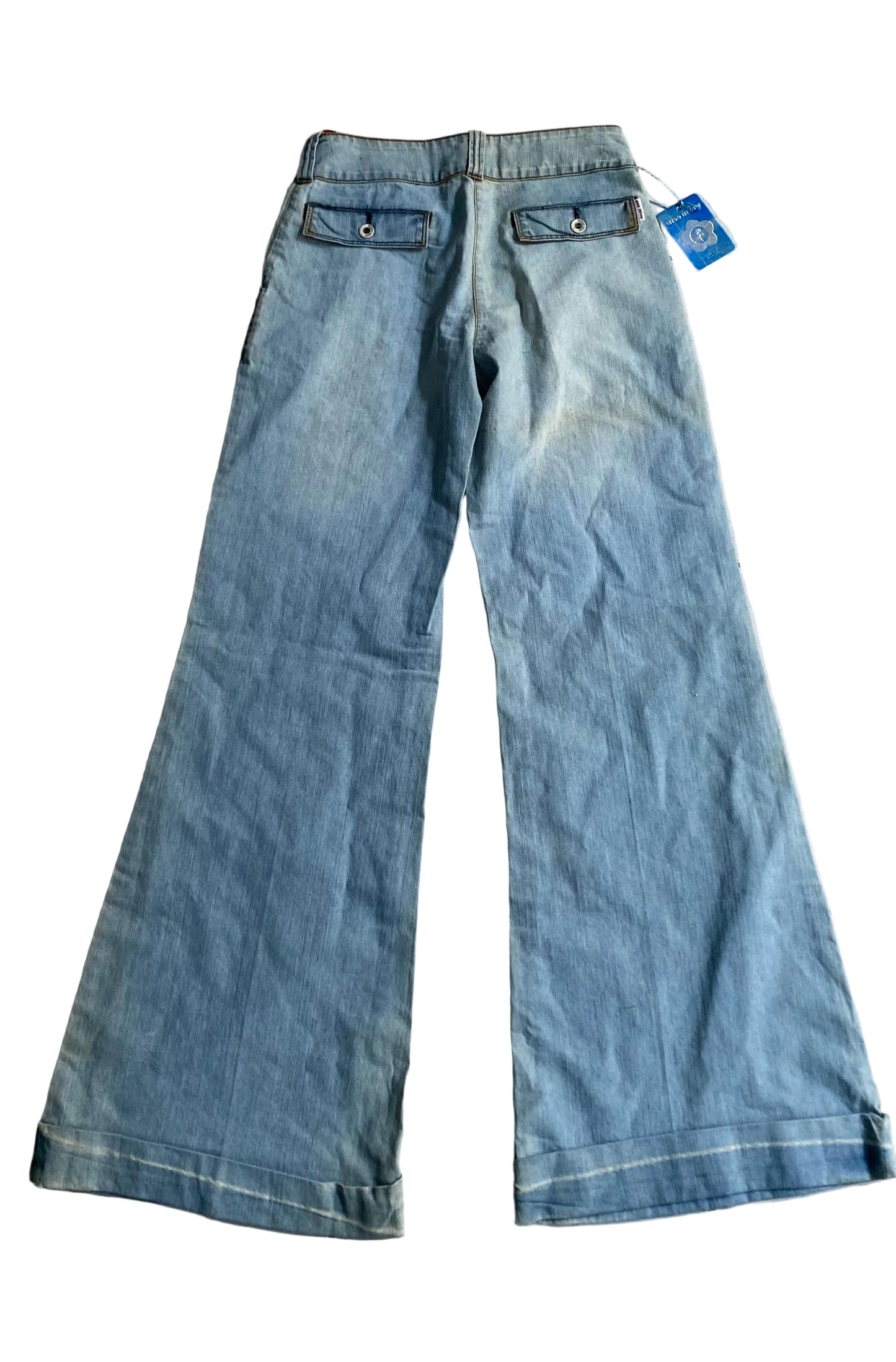 Miss denim low rise wide leg pants