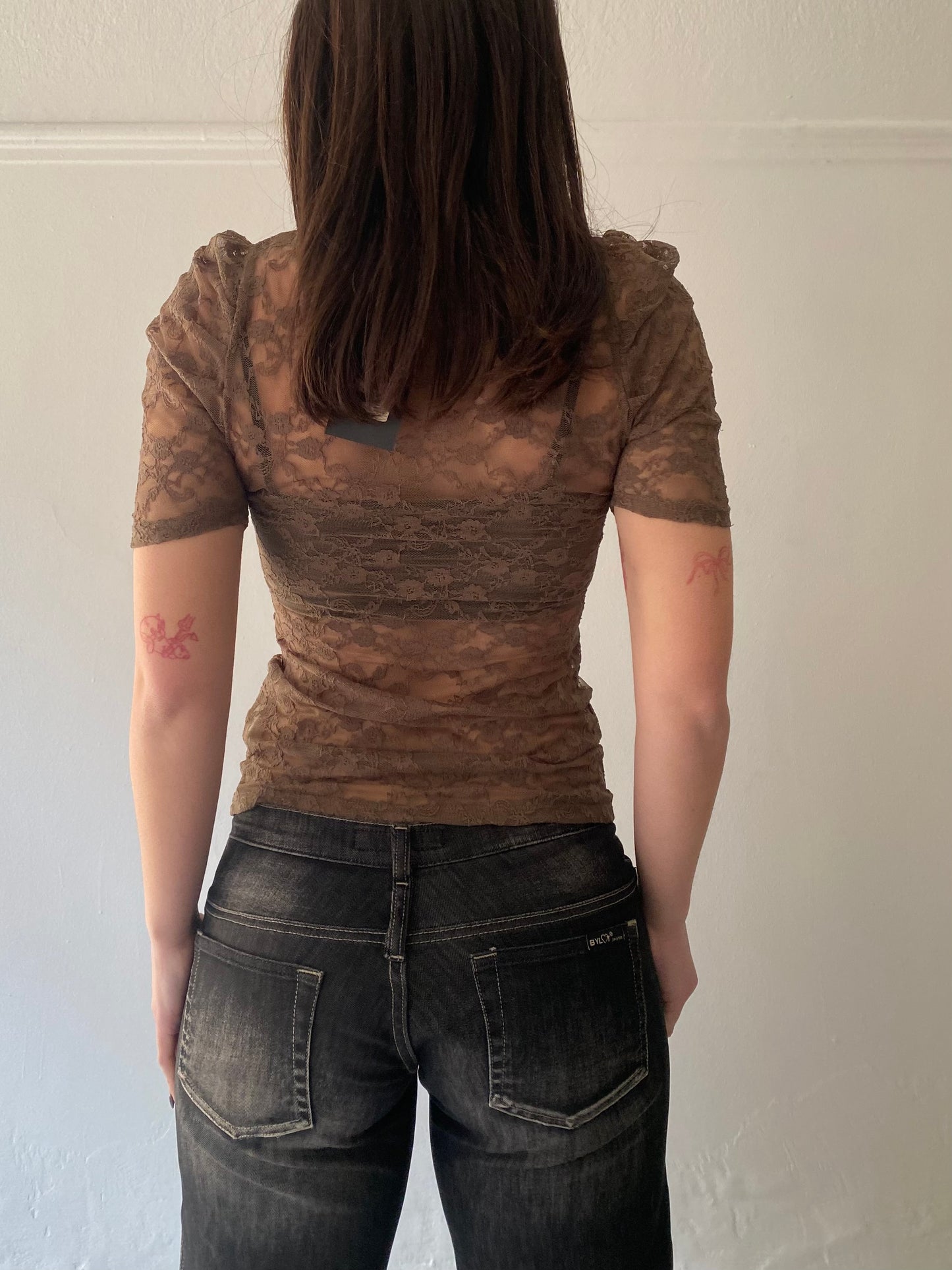 Deadstock khaki lace t-shirt