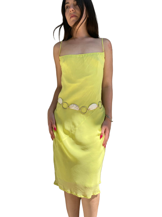 Vintage lime green midi dress