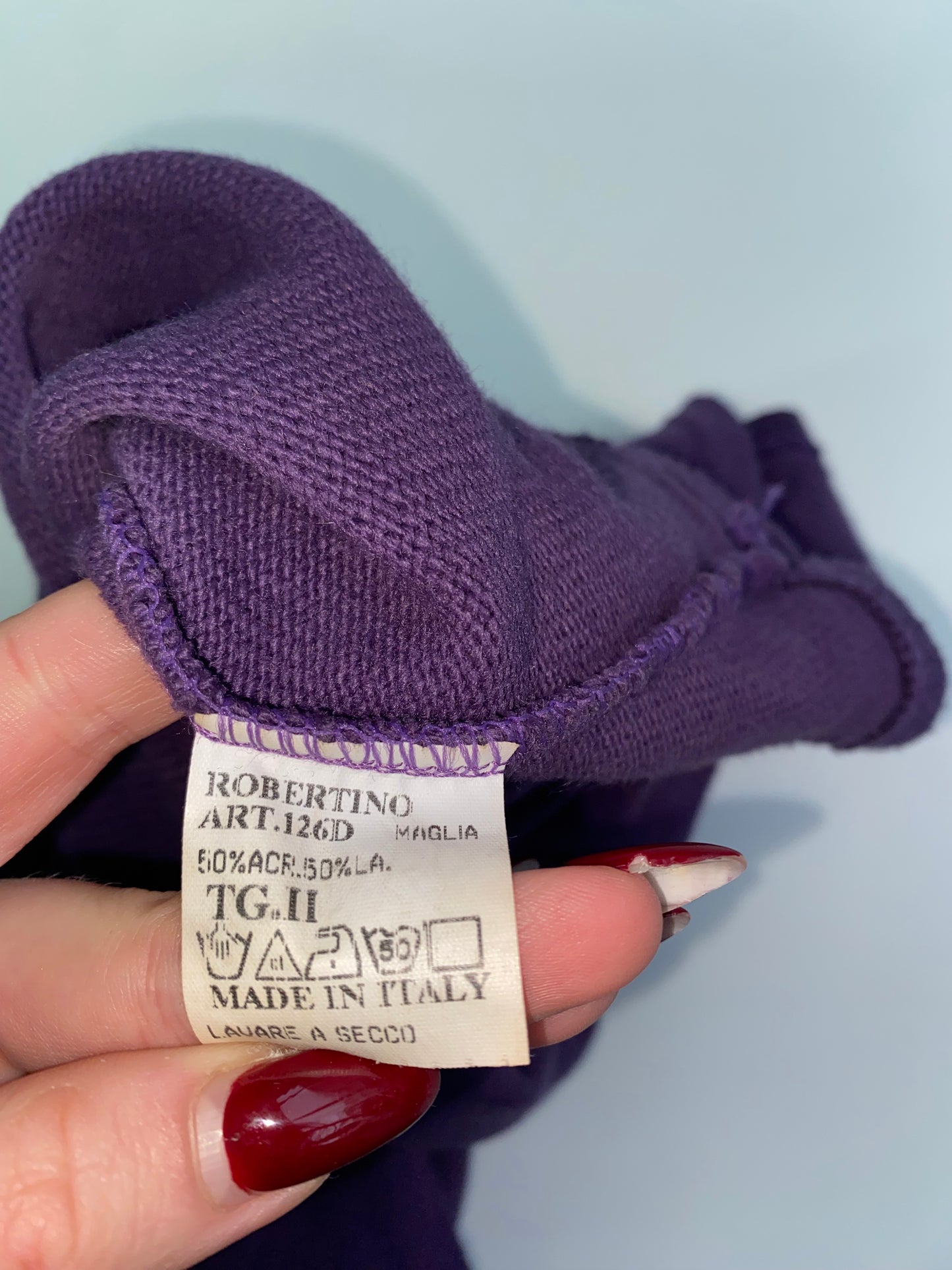 Purple knit turtle neck top