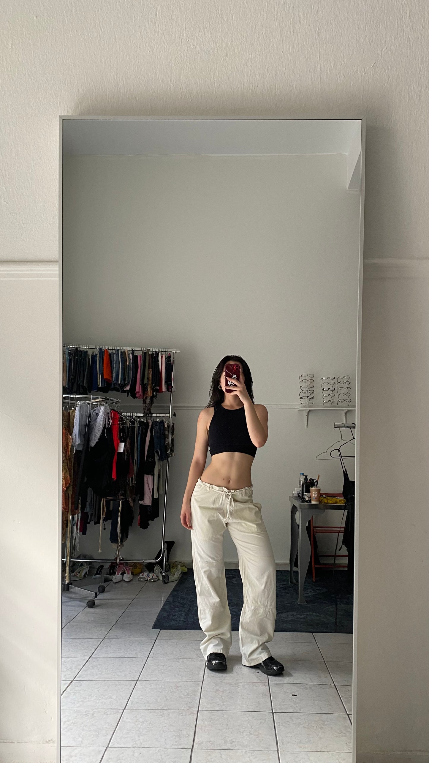 Cream Rifle cotton pants