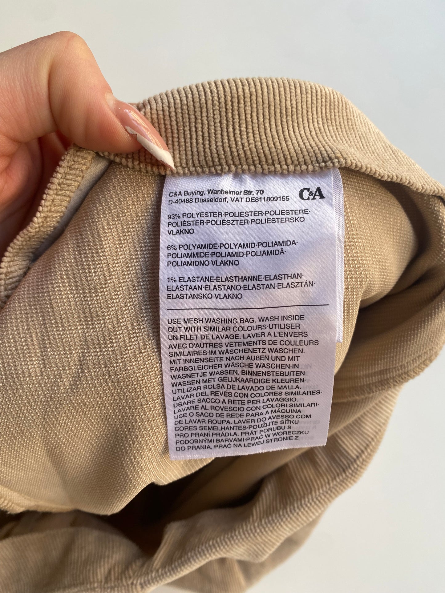 Beige Corduroy skort