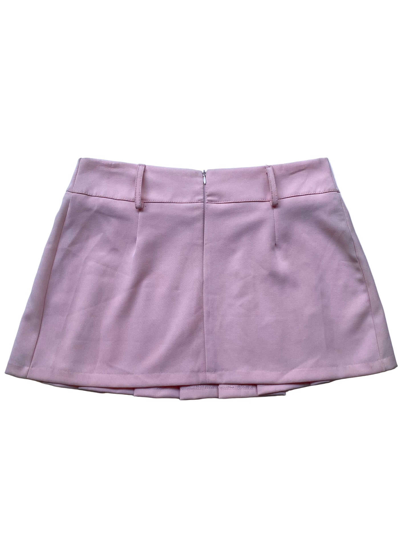 Baby pink pleated skirt