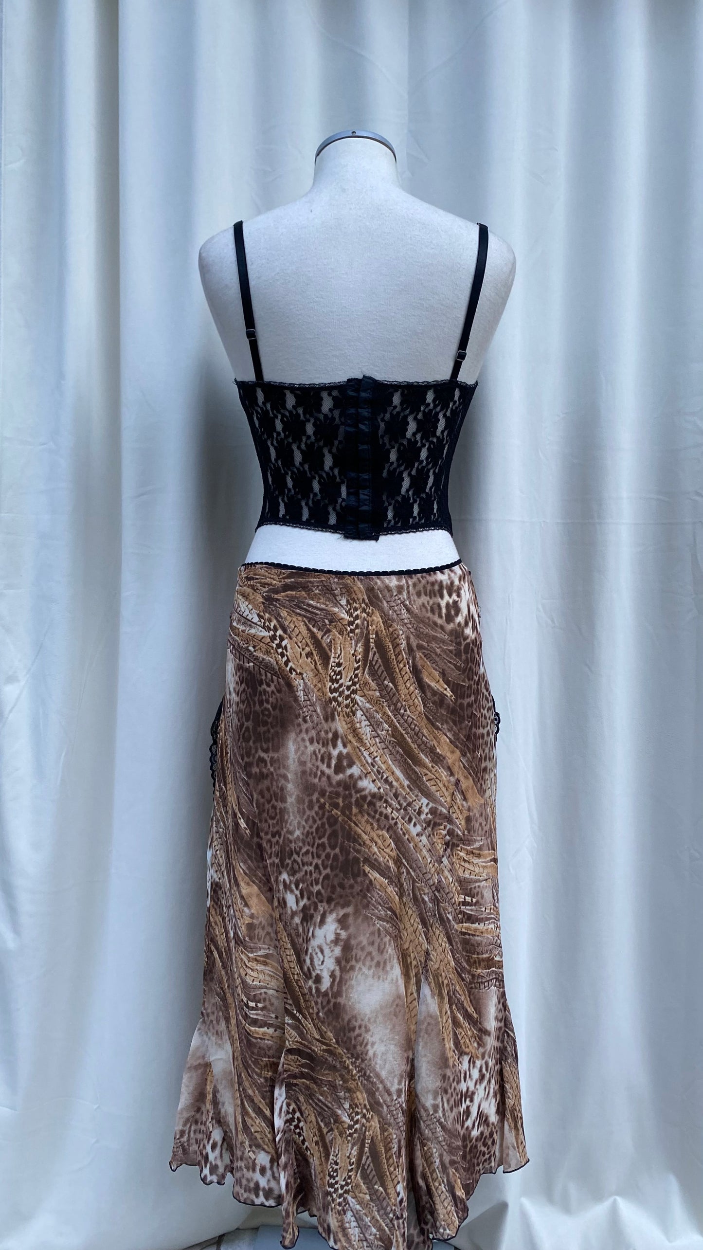Vintage animal print maxi skirt
