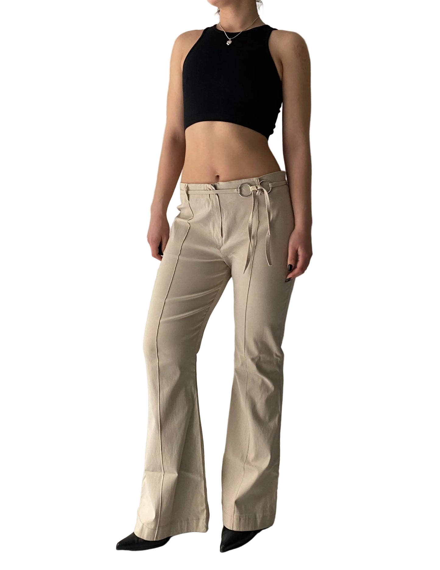 Vintage cream flare pants