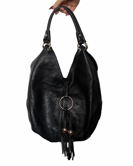 Vintage Black leather shoulder bag
