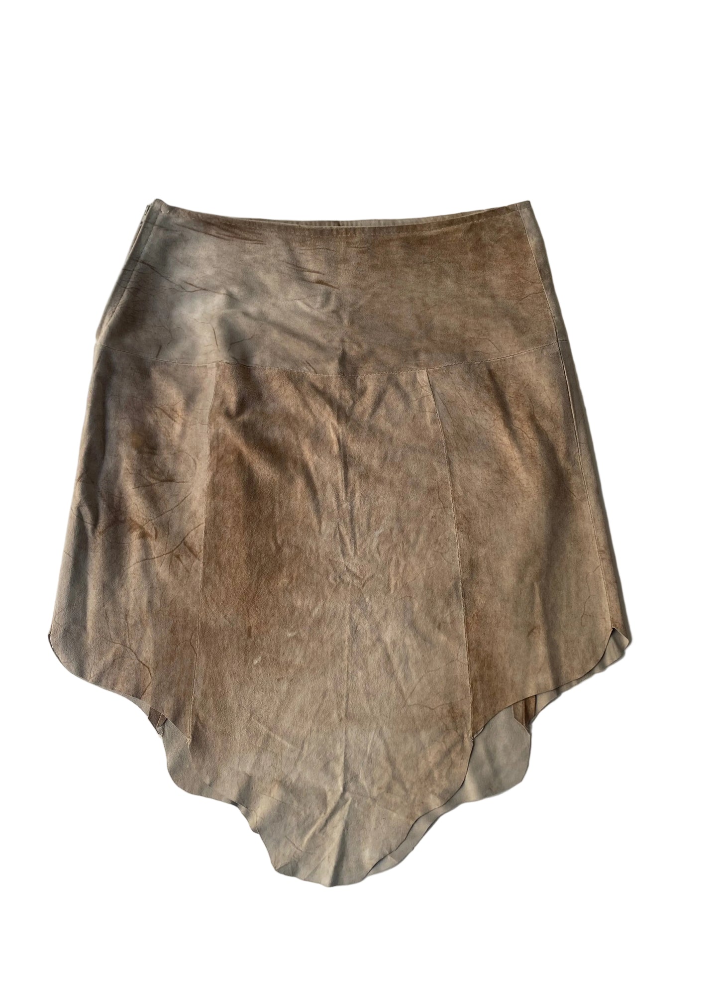 Vintage leather asymmetrical skirt