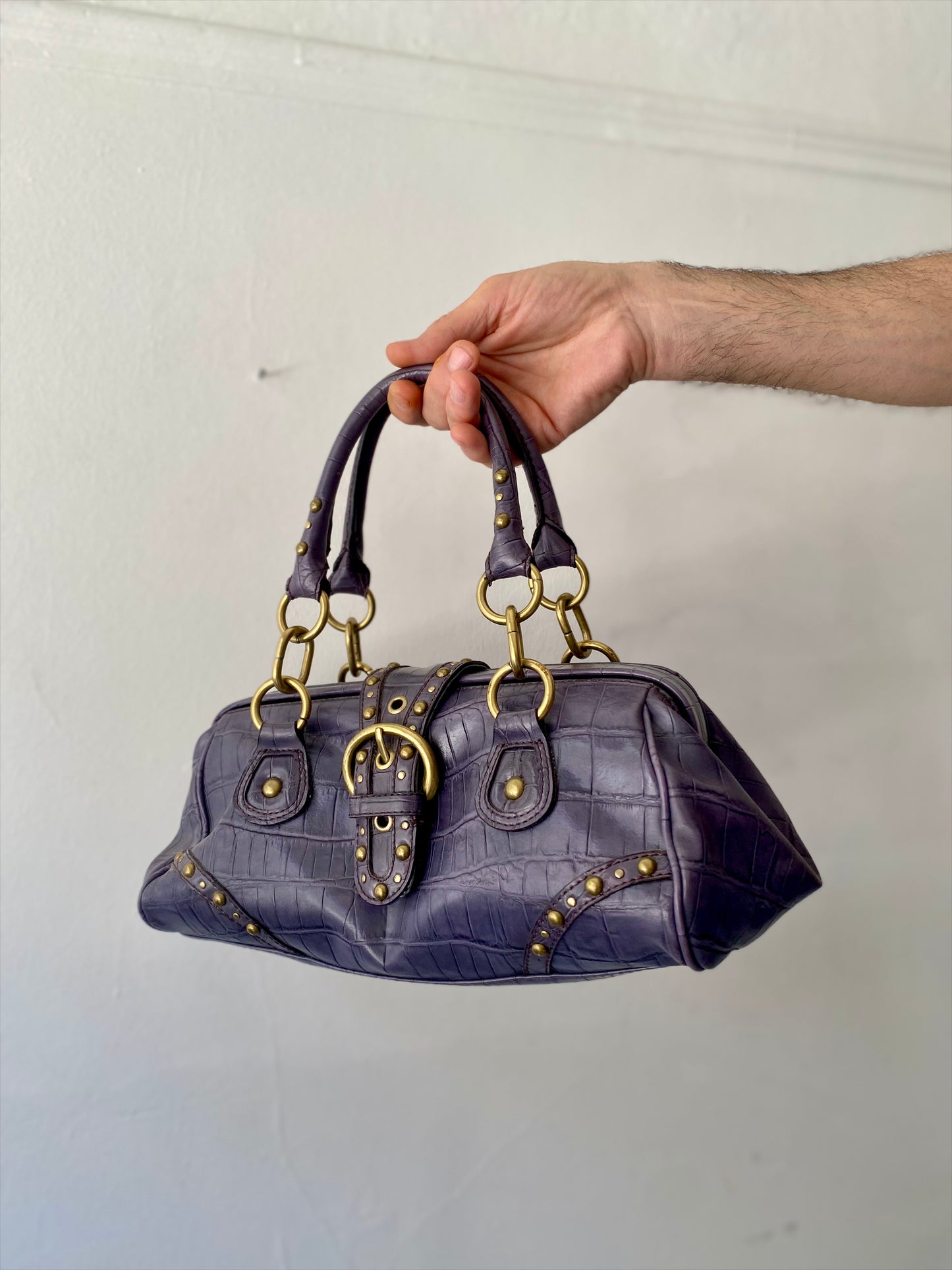 Nine West Croco Purple leather bag