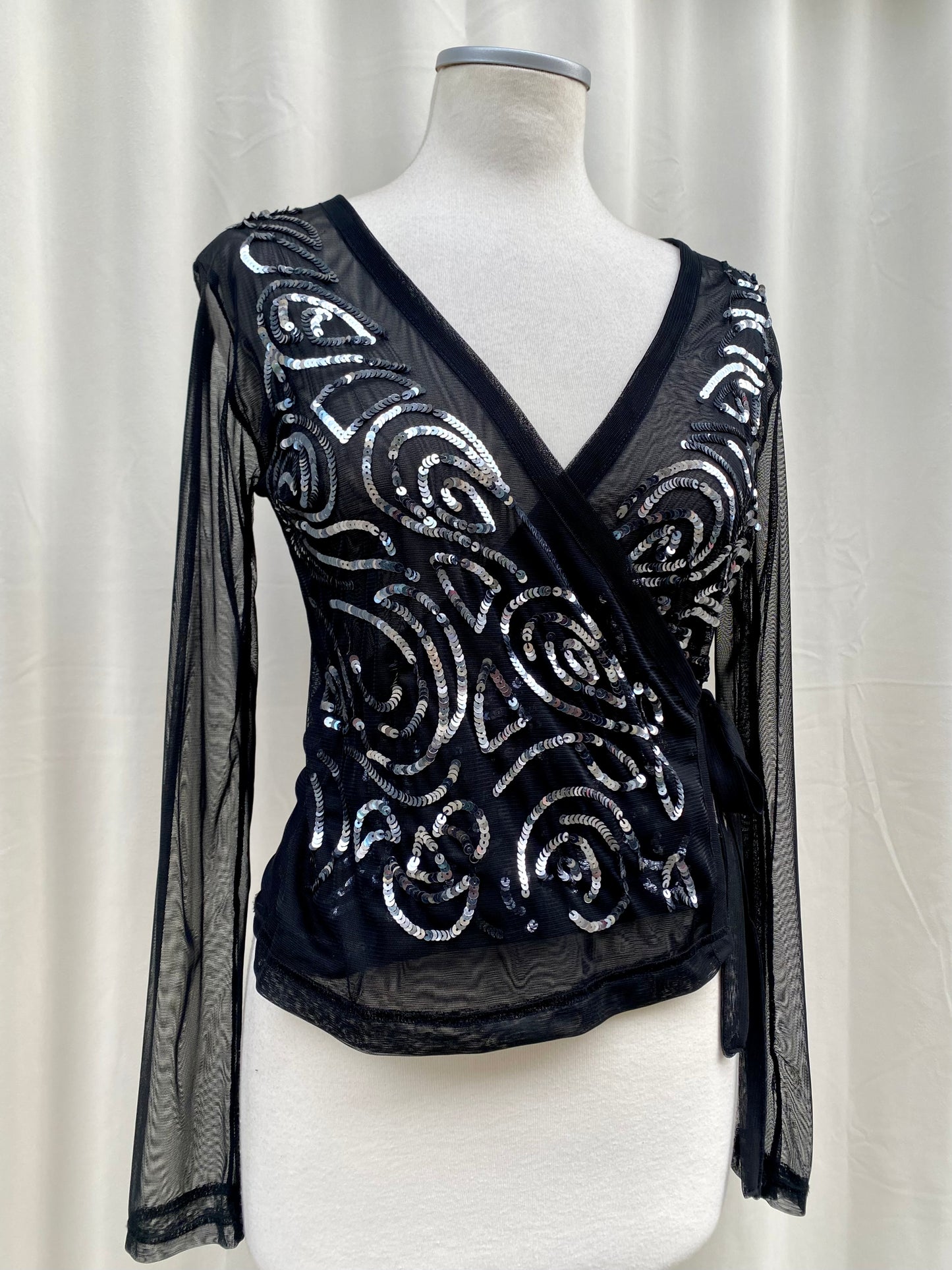 Deadstock sequin see through blouse
