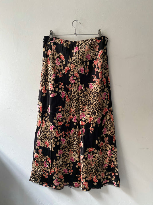 Animal print maxi skirt