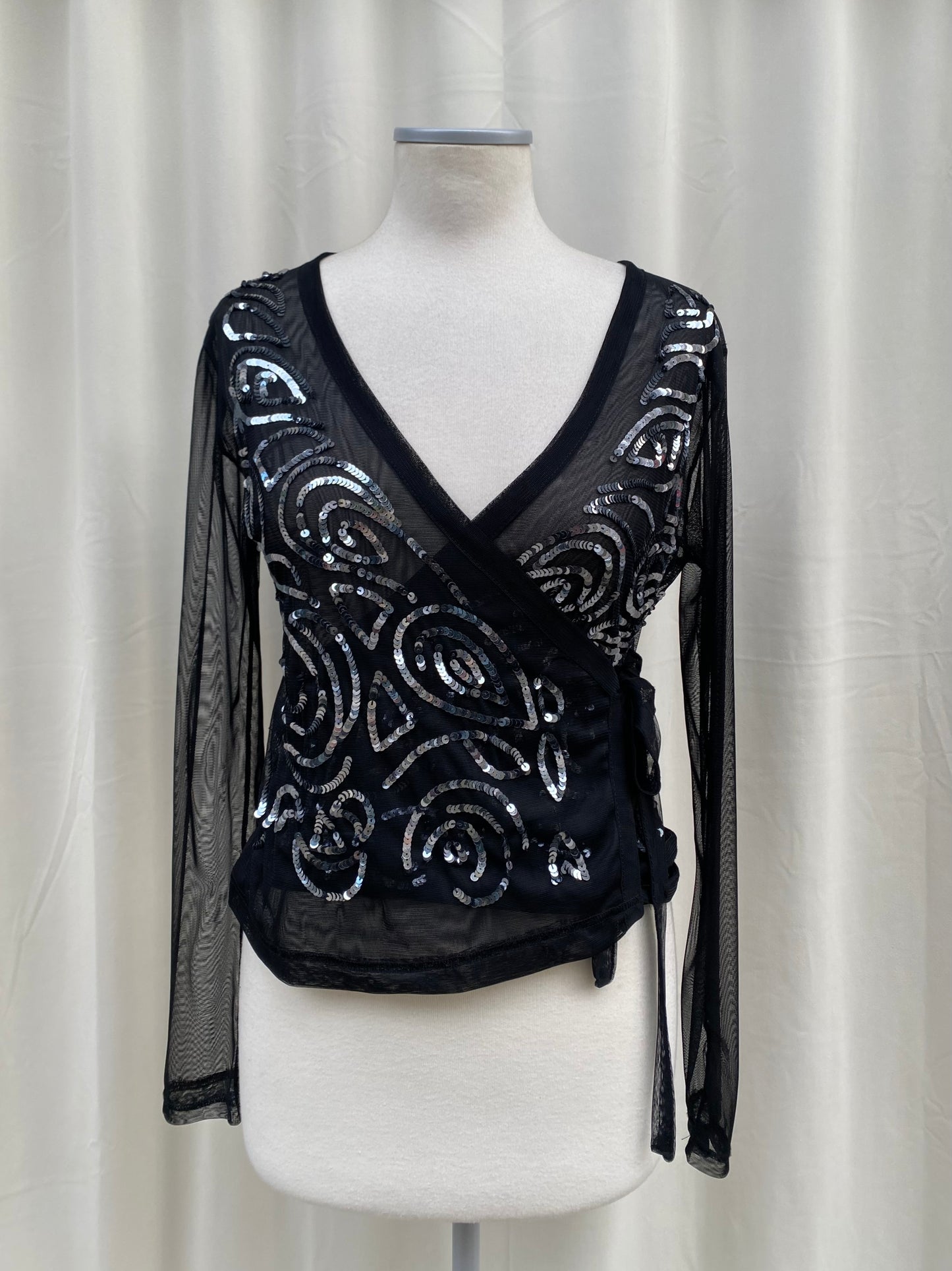 Deadstock sequin see through blouse