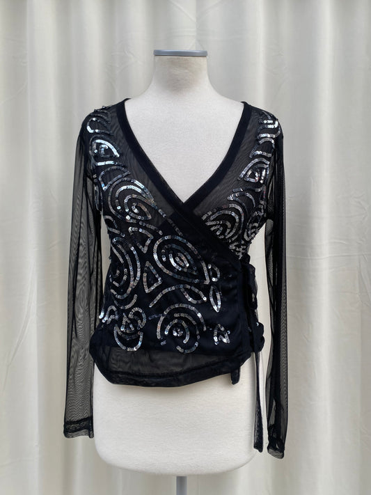 Deadstock sequin see through blouse