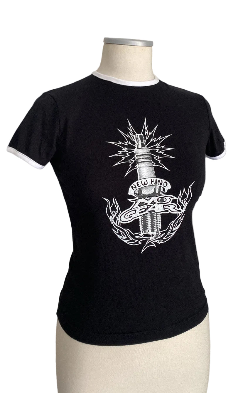 Y2K black baby tee