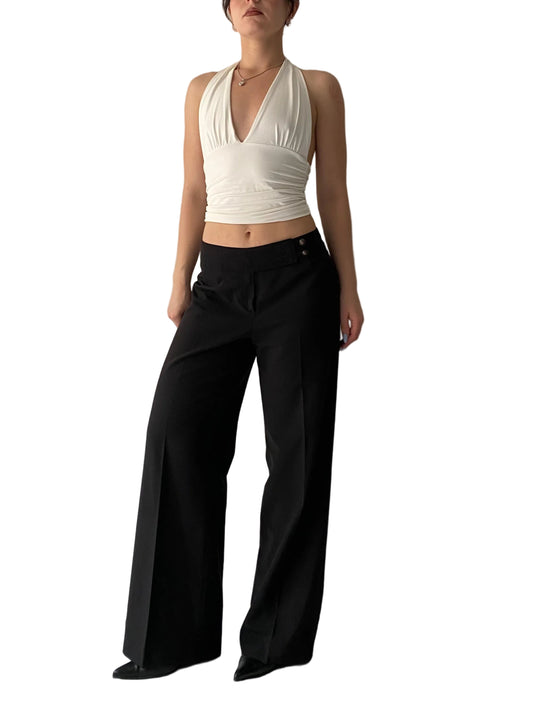 Vintage low rise wide leg office pants