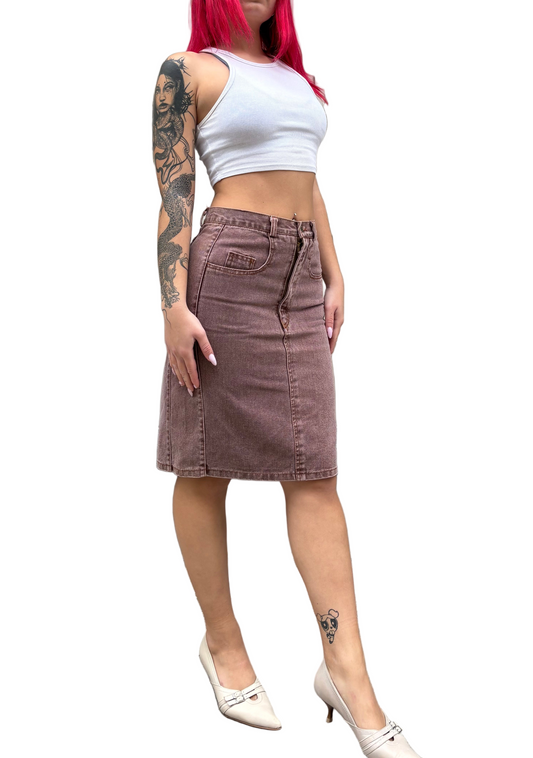 Burgundy vintage midi skirt