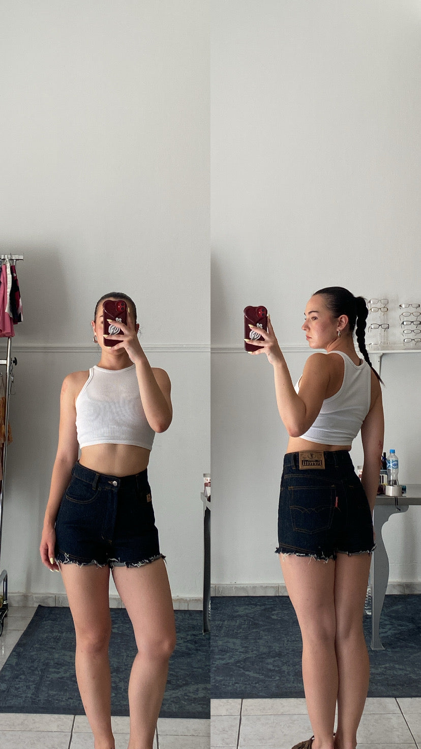 Vintage high waist denim shorts