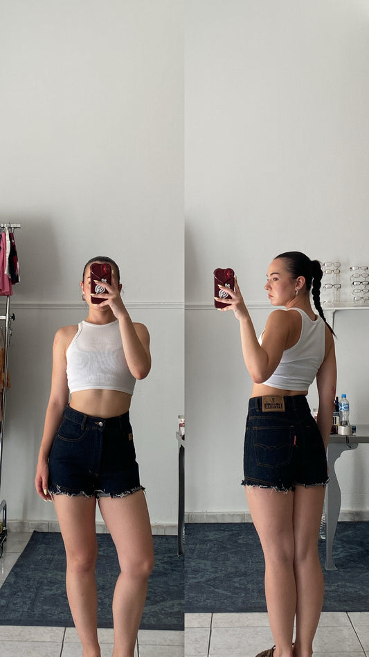 Vintage high waist denim shorts